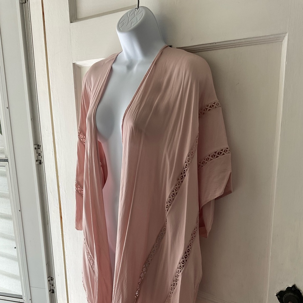 Beach swimsuit pink coverup
